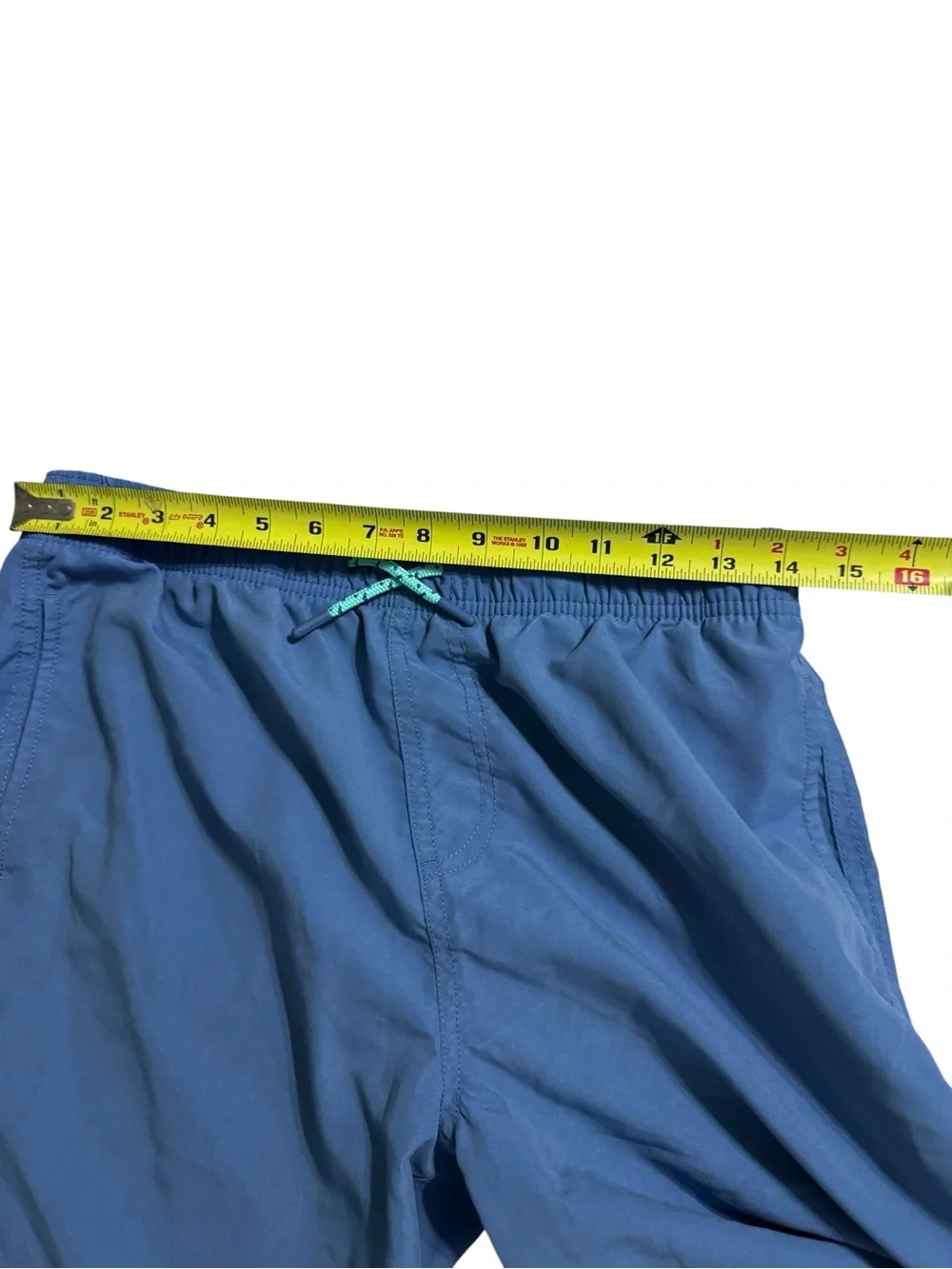 Southern Tide Kids Navy Blue Swim Trunks with Mint Drawstring
